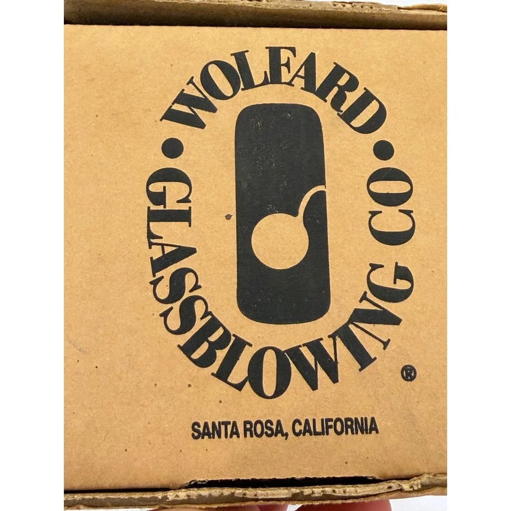 Wolfard Glassblowing Co 9 Inch Hand Blown Glass Oil Lamp with Box Santa Rosa CA